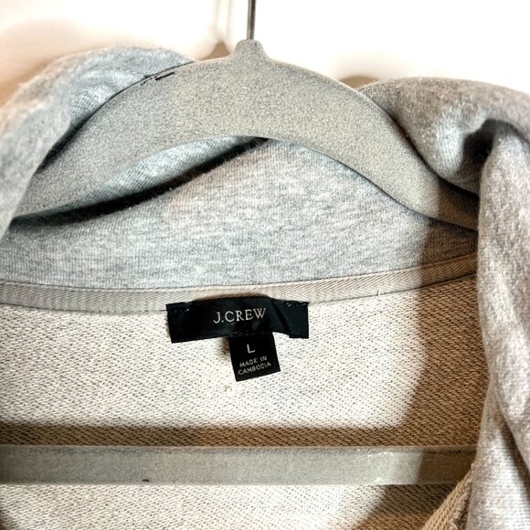J. Crew Gray University Terry Long Half-Zip Tunic Sweatshirt Gorpcore Preppy L - Picture 3 of 7